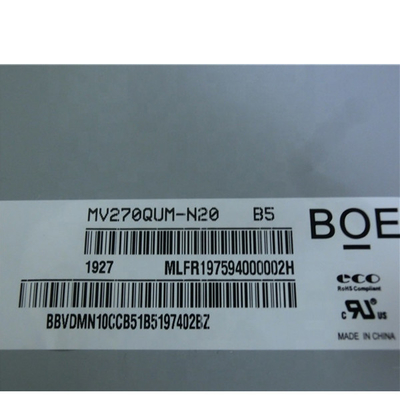 BOE TFT LCD شاشة MV270QUM-N20 27.0 بوصة RGB 3840X 2160 UHD 163PPI