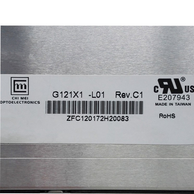 وحدة LCD مقاس 12.1 بوصة G121X1-L01 1024 * 768 مناسبة للعرض الصناعي