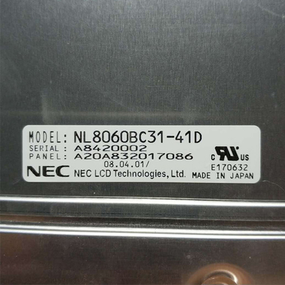 شاشة LCD مقاس 12.1 بوصة 82ppi NL8060BC31-41D للوحة TFT LCD الصناعية للحادة