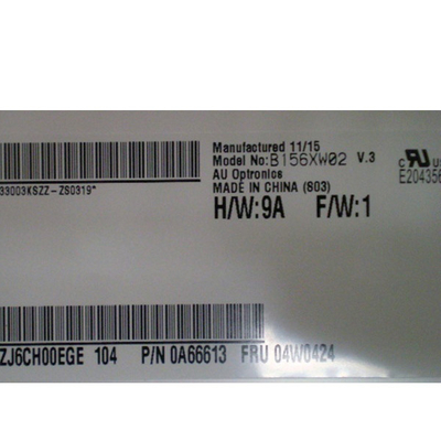 AUO B156XW02 V3 15.6 بوصة 40 دبوس شاشة كمبيوتر محمول 1366 * 768 WXGA 100PPI مضاد للتوهج