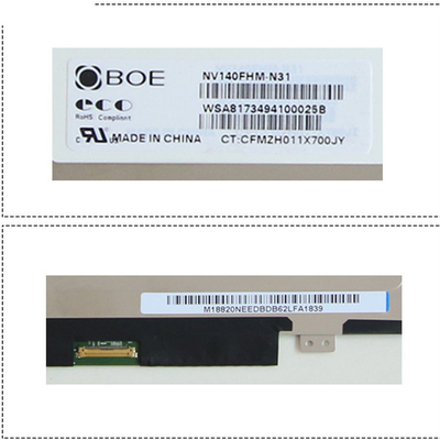 شاشة عرض BOE 14.0 بوصة EDP NV140FHM-N31 1920 * 1080 لاستبدال الكمبيوتر المحمول