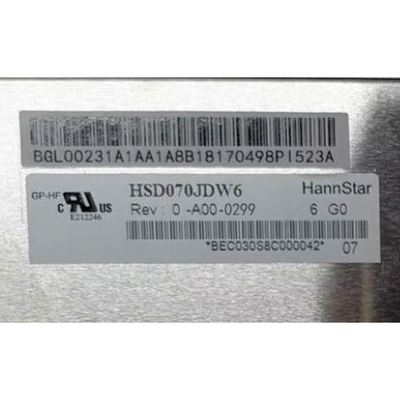 Hannstar HSD070JDW6-A00-0299 RGB 800 * 480 شاشة وحدة IPS TFT LCD 7.0 بوصة