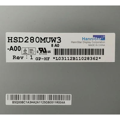 27.5 بوصة شاشة شاشة LCD شاشة HSD280MUW3-A00 RGB 1920 × 1200 WUXGA 82PPI