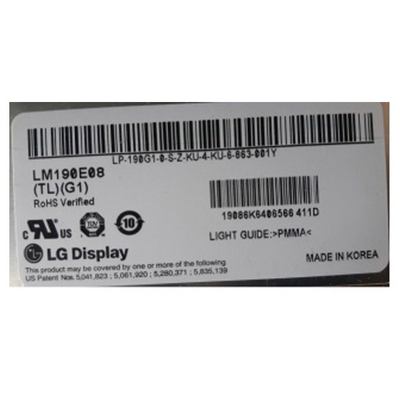 LM190E08-TLG1 19.0 بوصة 1280 * 1024 وحدة شاشة LCD