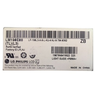 LM190E08-TLL3 19.0 بوصة 1280*1024 لوحة وحدات LCD