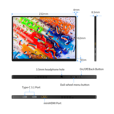 سعر جيد 10.5 بوصة 1920 * 1280 شاشة IPS ألعاب شاشة LCD جهاز كمبيوتر هاتف C-port switch PS5 مصنع المعدات الأصلية جهاز كمبيوتر محمول الانترنت